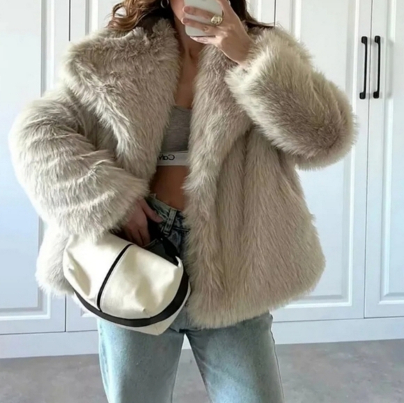 Woven Jacket For Women Loose Stand Collar Long Sleeve Coat Autumn Winter - Picture 4 of 4